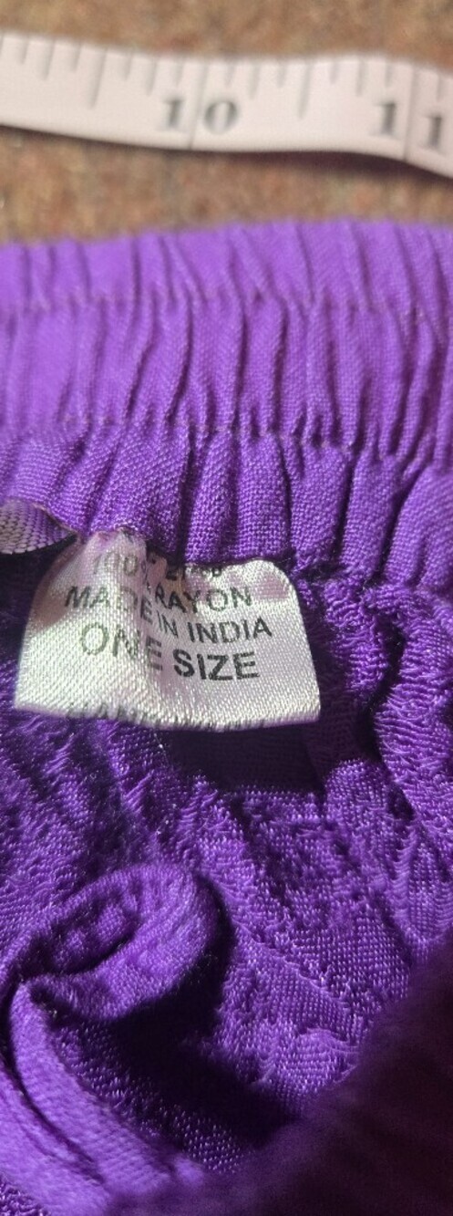 Vintage Mamta Tiered Skirt And Top Size Large (One Size) Purple Velvet Like - Picture 6 of 16